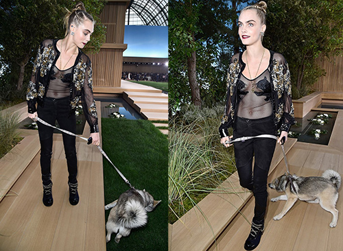 Cara Delevingne mặc xuyên thấu táo bạo xem show Chanel - 3