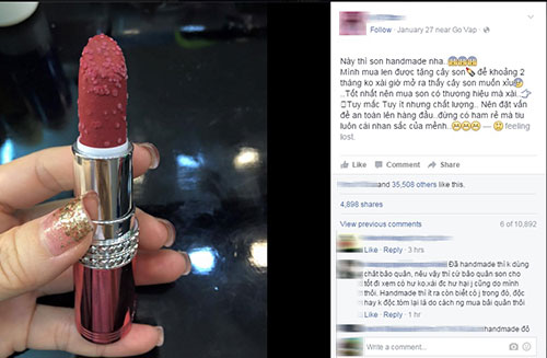 Chị em hoảng hốt vì son handmade quot;mọc nấmquot; - 1