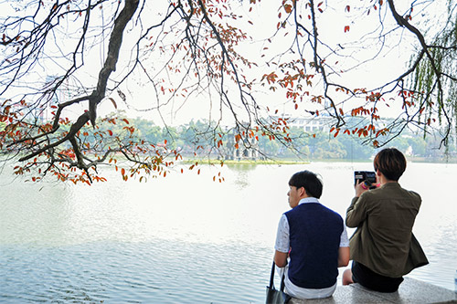 Hà Nội đẹp lạ mùa cây đỏ lá - 16