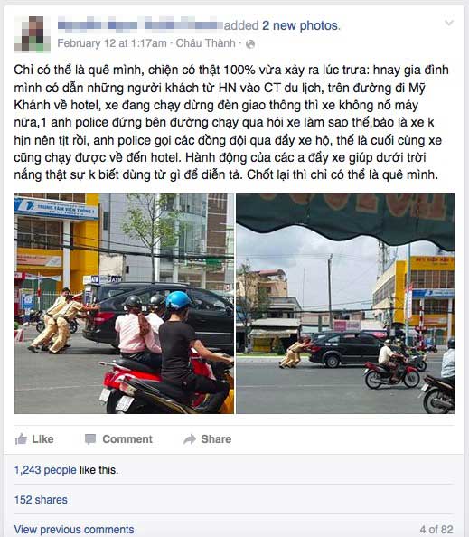 Cảm động hình ảnh 3 CSGT đẩy ô tô giúp dân dưới nắng - 2