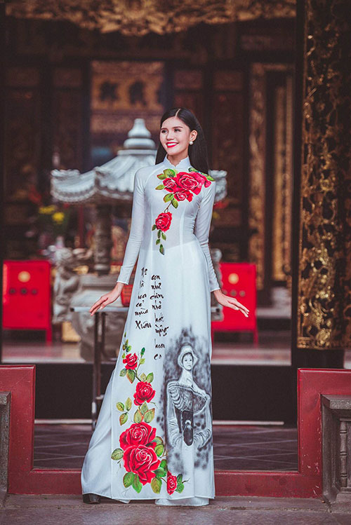 Á hậu Kim Nguyên e ấp áo dài bên Hùng Trần - 4