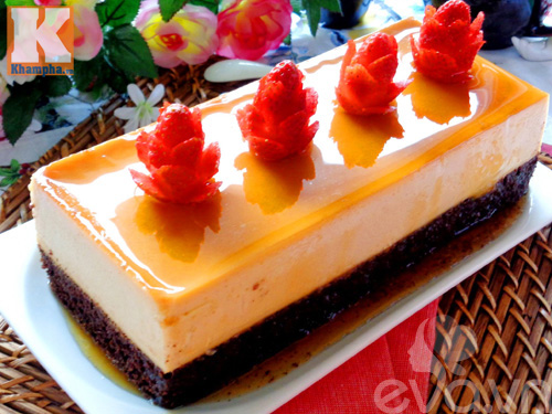 Mê mẩn với bánh flan bông lan socola ngon mát - 8