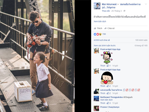 Bé gái Thái hát say sưa trên cầu cùng anh du khách đẹp trai gây sốt - 1