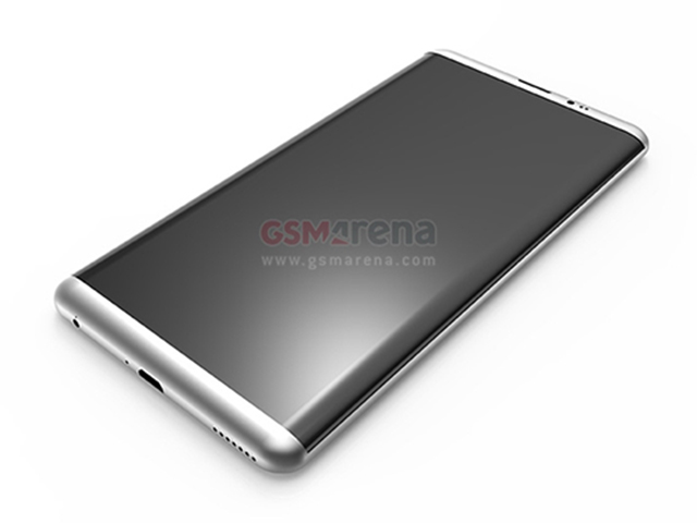 Đã xuất hiện ảnh dựng 3D Galaxy S8: Màn hình cong, không có nút home