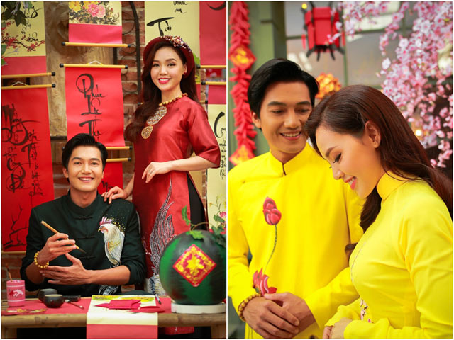 Vợ chồng son Quang Tuấn - Linh Phi đẹp ngọt ngào ngày 30 Tết