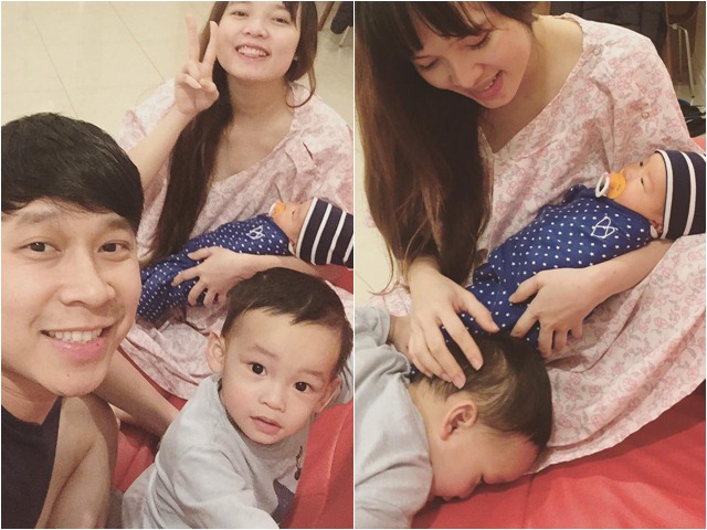 Lê Hoàng (The Men) khoe ảnh cả gia đình tươi rói bên con thứ 2 mới sinh
