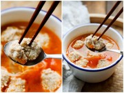 Bếp Eva - Canh cà chua thịt viên nóng hổi, thơm ngọt cho cả nhà
