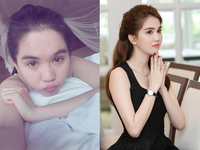 Bất ngờ vì ảnh mặt mộc và photoshop của các sao Việt