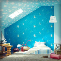 Giấy dán tường làm bé thích lắm cơ!