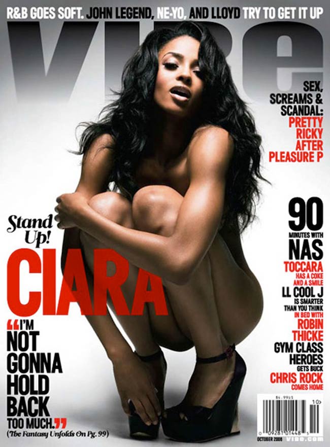 Ciara với tư thế tạo dáng táo bạo trên trang bìa tạp chí Vibe