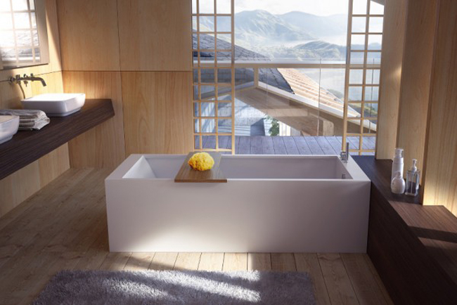 Nếu bạn chẳng thích sự sáng lóa của kim loại hay vẻ hiện đại của kính,  thì phòng tắm nội thất gỗ mộc mạc nhưng tinh tế này cũng là sự lựa chọn  tuyệt vời cho năm 2013.