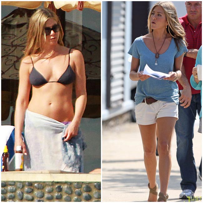 Gác lại công việc bận rộn, Jennier Aniston dành thời gian đến với biển xanh sóng biếc. Cô diện bikini lộ vòng một thiếu gợi cảm.
