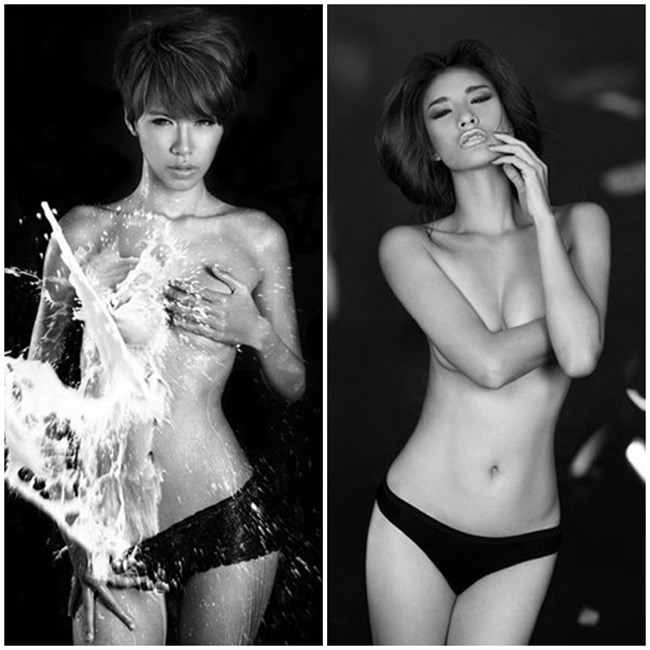Minh Tú và Kim Minh khoe thân hình bán nude mỏng manh
