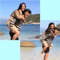 Làng sao - "Bạn trai" cõng Phương Vy lãng mạn trên biển
