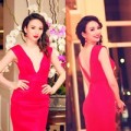 Làng sao - HH Ngọc Diễm quyến rũ trong sắc hồng