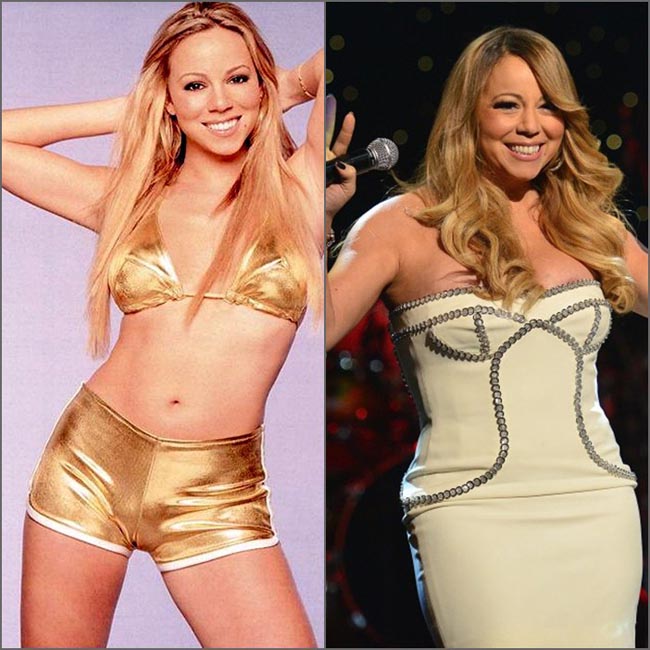 Theo tỷ lệ thuận của thời gian, diva với giọng hát vút cao Mariah Carey cũng 'bị lấy  mất' vòng eo thon thả ngày nào.
