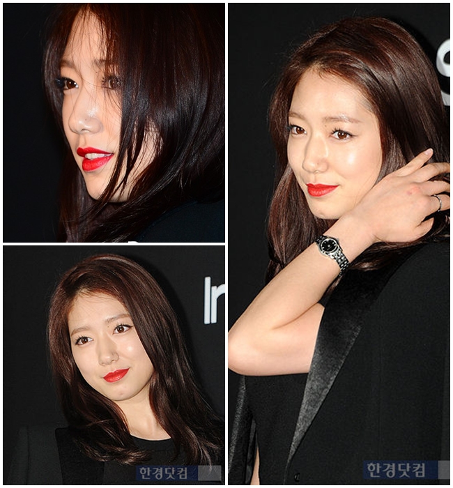 Màu son đỏ chót sexy, gợi cảm của Park Shin Hye.
