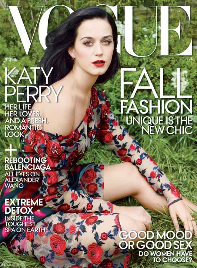 Hình ảnh Katy Perry trên bìa tạp chí Vogue.

