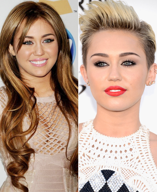 Miley Cyrus đã lột xác về phong cách với kiểu tóc cực ngầu và tông trang điểm ấn tượng.