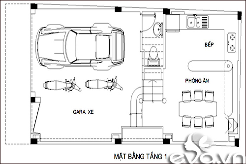 Thiết kế nhà ống 50m2 mặt tiền hẹp - 1