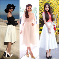 Sốt xình xịch váy xòe trắng thanh lịch