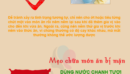 Mẹo chữa món ăn bị cay, mặn - 4