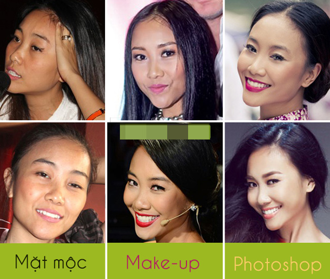 Đoan Trang vẫn giữ làn da nâu của mình ngay cả khi trang điểm nhưng nhờ sự mịn màng, căng bóng của make up mà cô xinh đẹp hơn hẳn.
