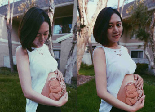 Gặp mẹ ‘nghiện’ vẽ tranh trên bụng bầu - 1