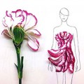 Thời trang - Ngẫu hứng xé cánh hoa làm... váy