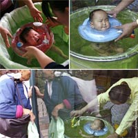 Cận cảnh lớp học bơi cho trẻ sơ sinh