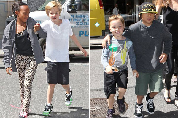 Angelina Jolie vất vả trông chừng các con - 6