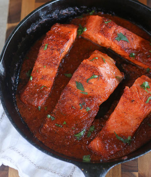 Cá hồi sốt cà chua ăn cùng cơm trắng - 6