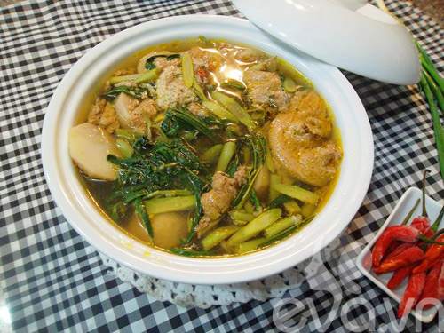Canh cua khoai sọ rau rút cuối tuần - 8