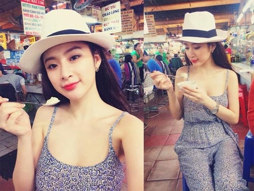 Thủy Tiên mặt mộc đi ăn cùng bạn bè - 3