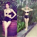 Làng sao - Hà Hồ mặc bikini khoe chân dài miên man