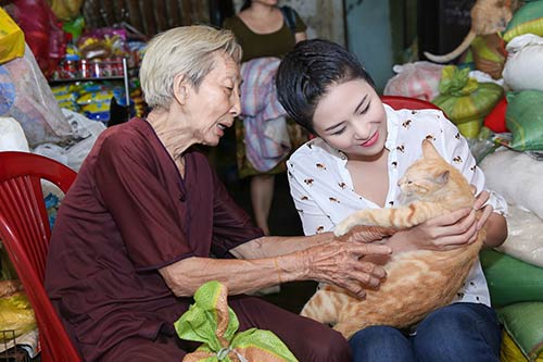 Ngọc Hân xúc động vì cụ bà cưu mang mèo - 2