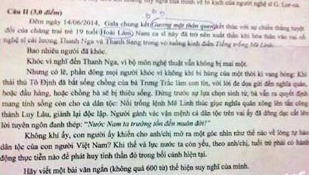 Hoài Lâm được vào đề thi thử Đại học môn Văn - 1