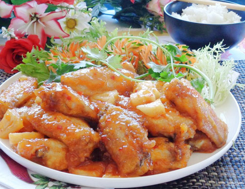 Ngon miệng với cánh gà xào dứa - 10