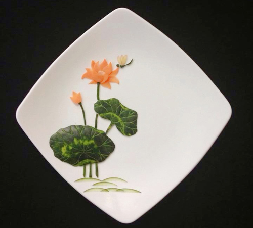 Tỉa hoa sen đẹp mắt trang trí đĩa ăn - 11