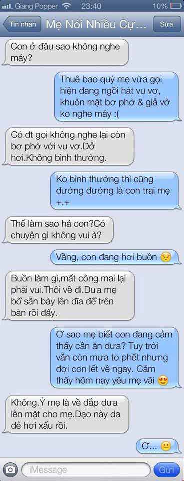 Cười “bò” với tin nhắn của con trai và bà mẹ U55 “bá đạo” - 9