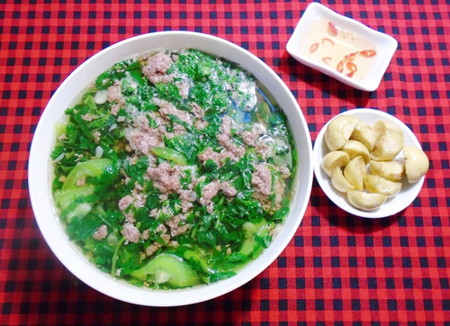 Canh cáy nấu mướp, rau đay thanh mát - 6