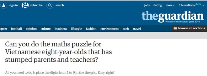 Báo quốc tế “khóc” với bài toán lớp 3 siêu khó của VN - 1