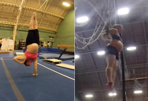 Mang thai đôi 35 tuần, mẹ vẫn “trồng cây chuối” cực đỉnh - 2