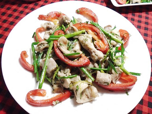 Lòng non xào hành cho ông xã nhậu chơi