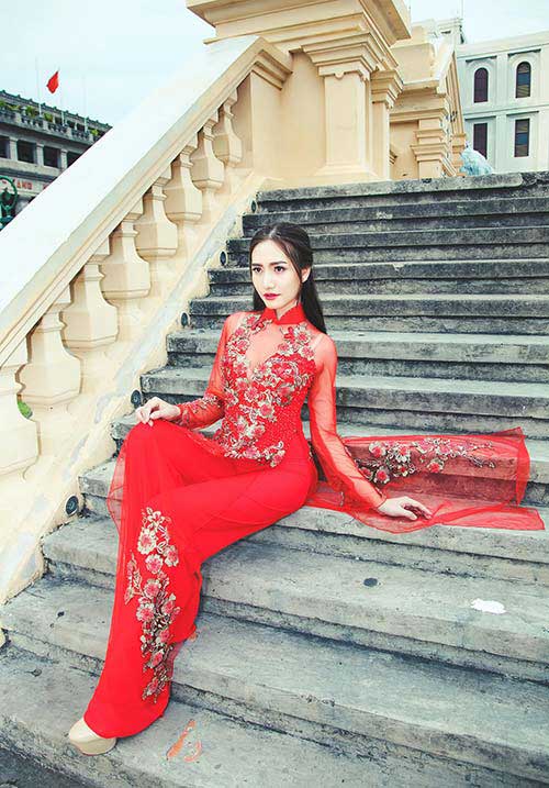 Dương Hiểu Ngọc dịu dàng, tinh tế với áo dài - 5