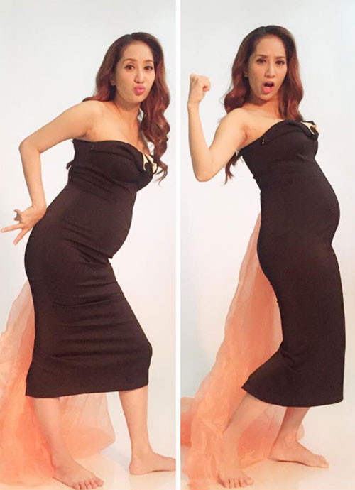 Khánh Thi bầu hơn 8 tháng vẫn #039;chạm tay tới rốn#039; - 2