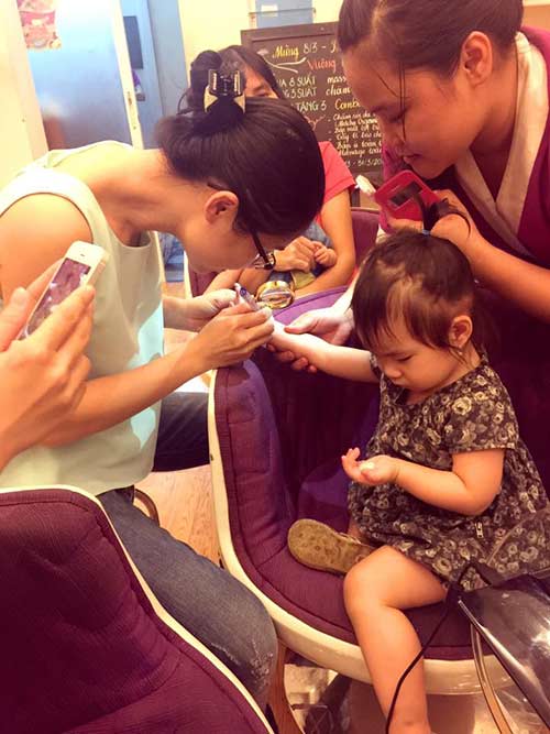 Lý Hải, Minh Hà cho con đi xem vân tay để đoán khả năng não - 3