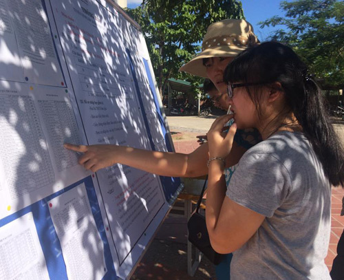 Phụ huynh xếp hàng, đội nắng đăng kí cho con vào lớp 10 - 8