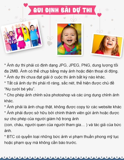 Thể lệ cuộc thi ảnh quot;Nụ cười bé yêuquot; - 2