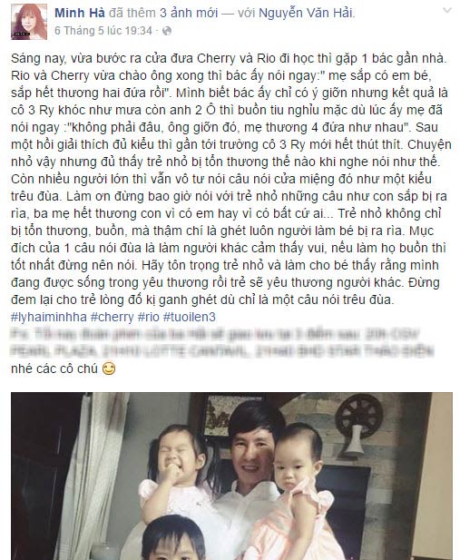 Con Lý Hải khóc vì bị trêu “ra rìa” khi mẹ có bầu lần 4 - 1